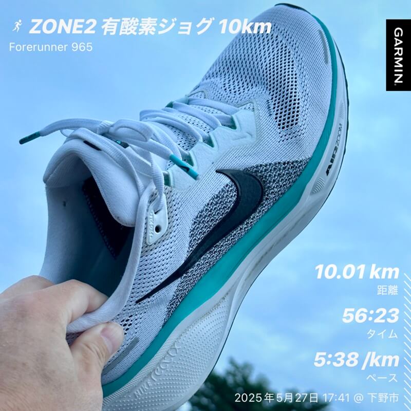 ペガサス41で夕方のジョグとWS