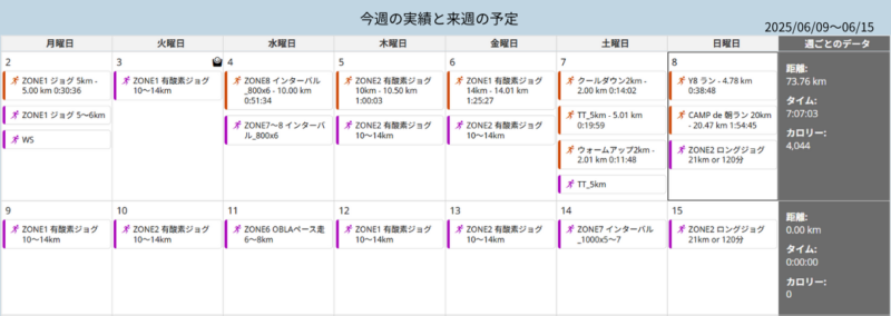 予定表6月9日~6月15日