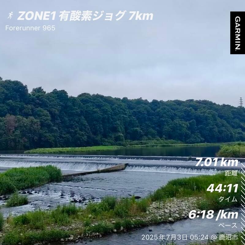朝の川沿いジョグ。距離が伸びず、気持ちが整わなかった日